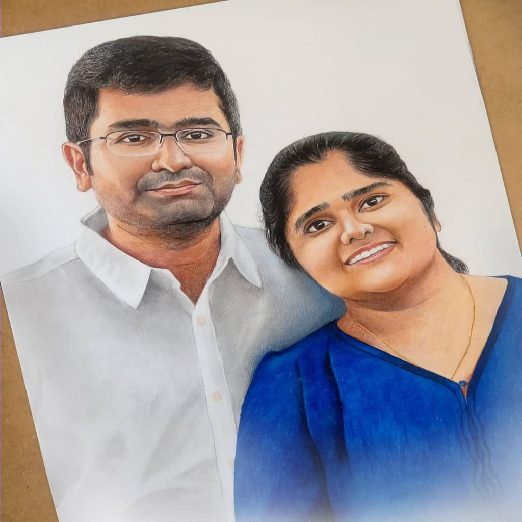 Best Wedding Gifts for Couple Romantic Art Pencil Drawing 
