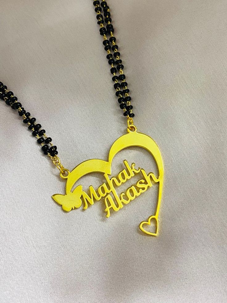 Couple Heart Name Pendant