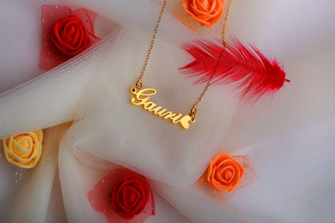 Heart Design Customized Name Pendant