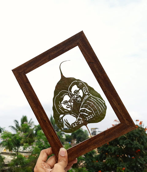 Couples Leaf Art Portrait