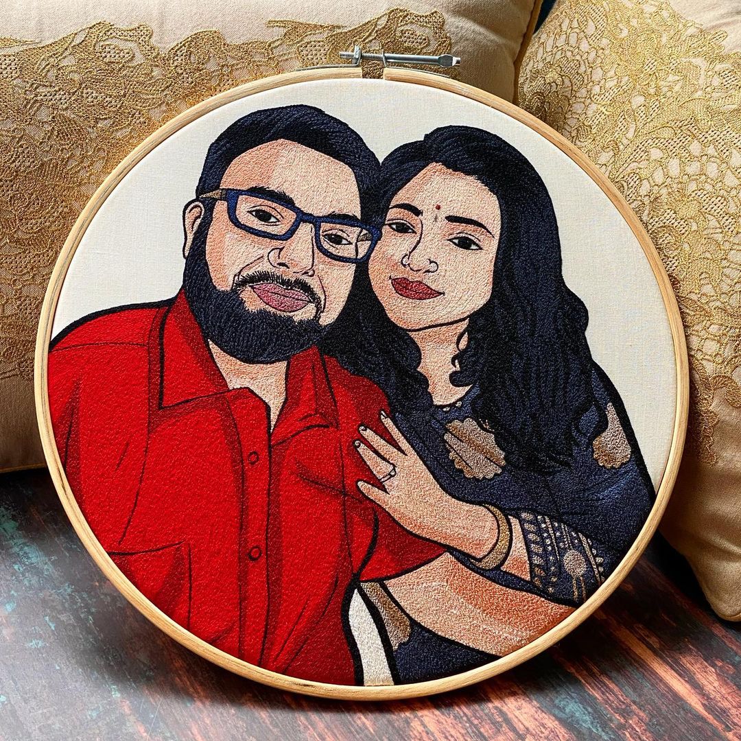 Handmade Hoop Art Portraits: