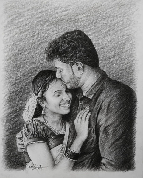 Couples Graphite Pencil Sketch
