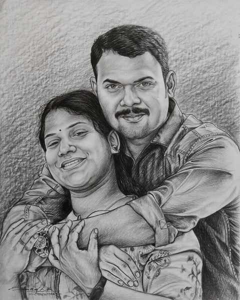 Couples Graphite Pencil Sketch